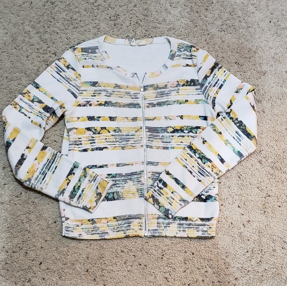 Anthropologie Moth Array Yellow White Cardigan XS - Picture 2 of 2